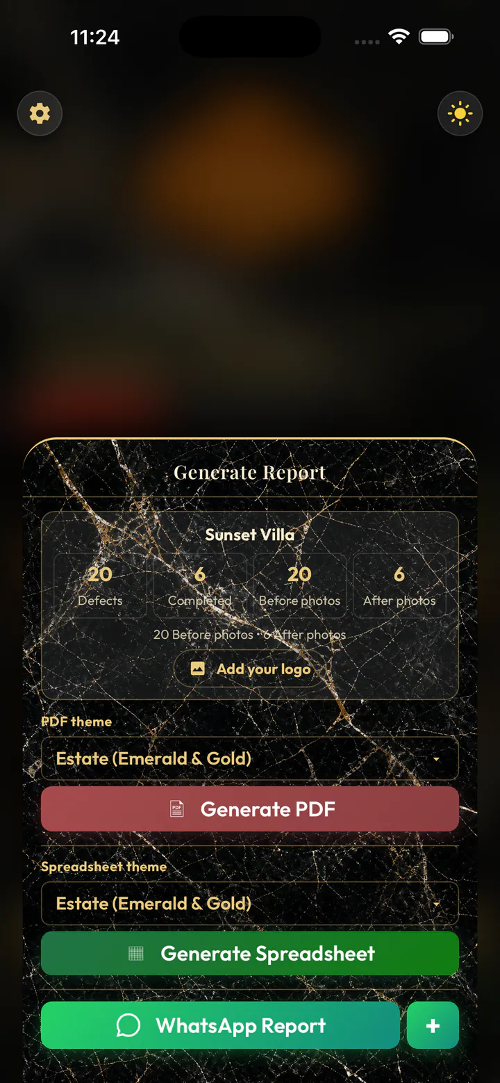 Selecting a professional report template
